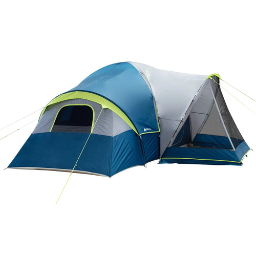 10-Person Modified Family Dome Tent with Screen Porch, 3 Rooms, Outdoor Camping